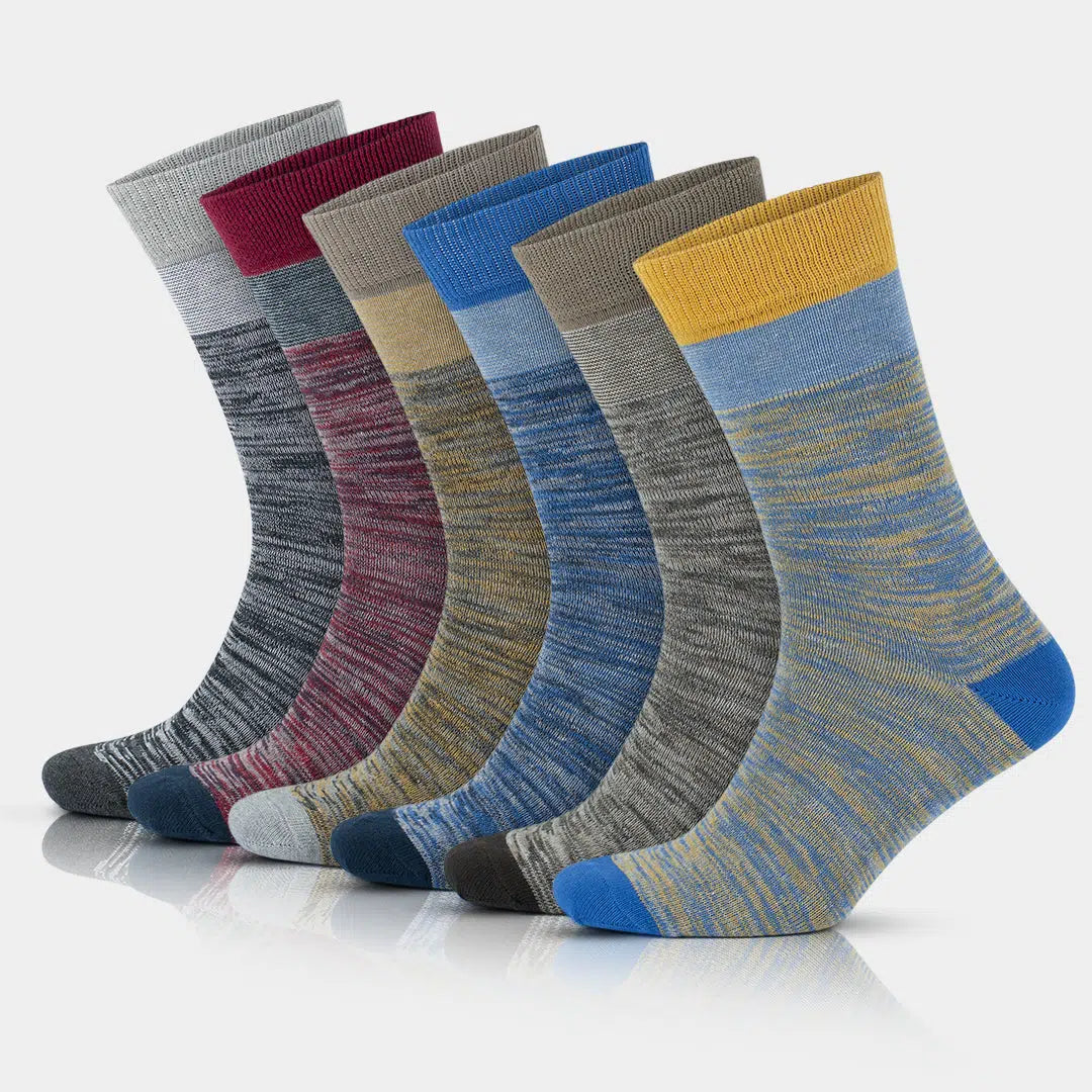 Men's Cotton Soft Crew Dress Socks - Optic Effect