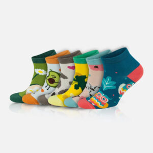 Women's Cotton Low Cut Cute Funny Mismatched Socks